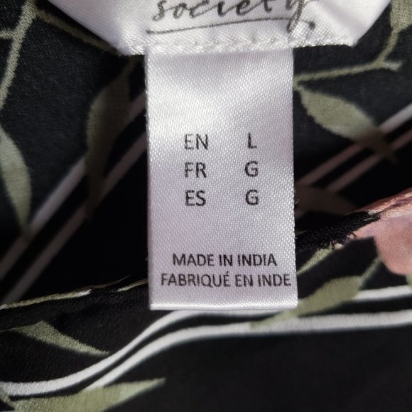 Streetwear Society Size Large Semi-Sheer Women's Floral Top - Gently Used - Picture 2 of 6